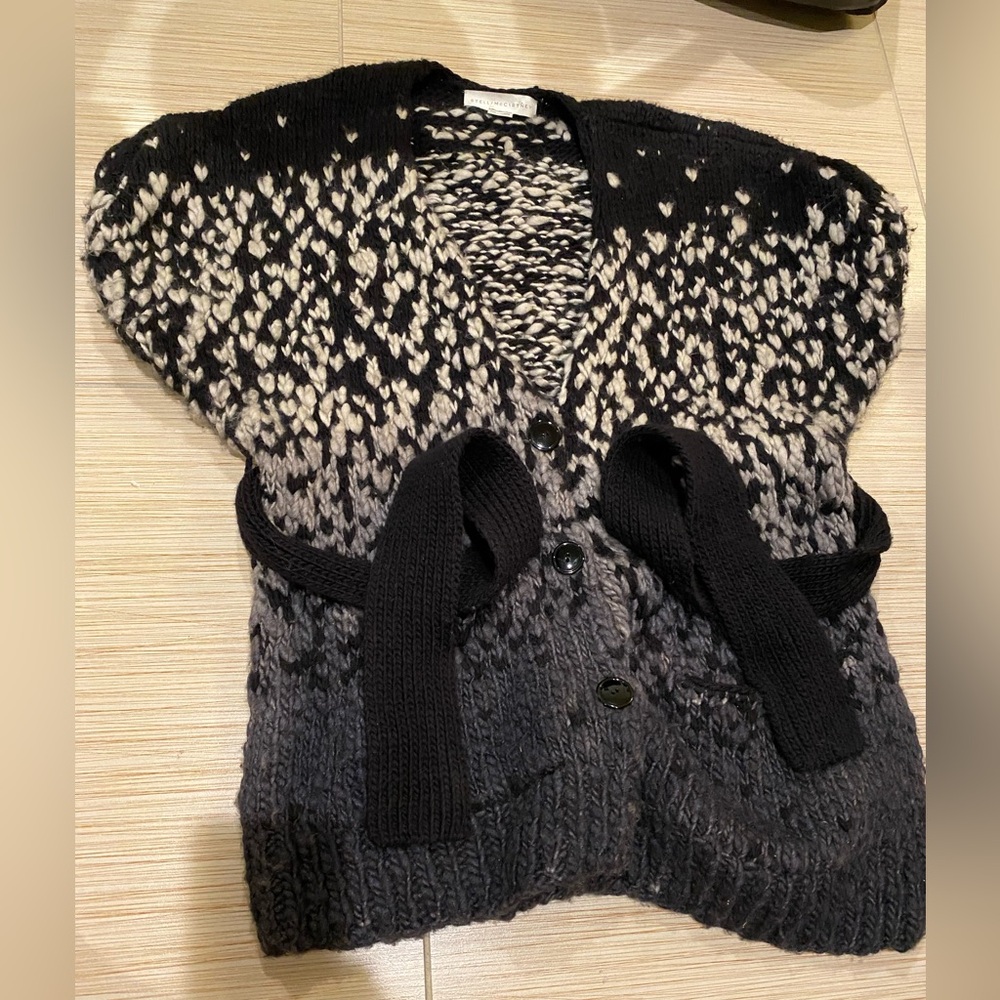 Stella McCartney Thick Knit Belted Sweater Jacket